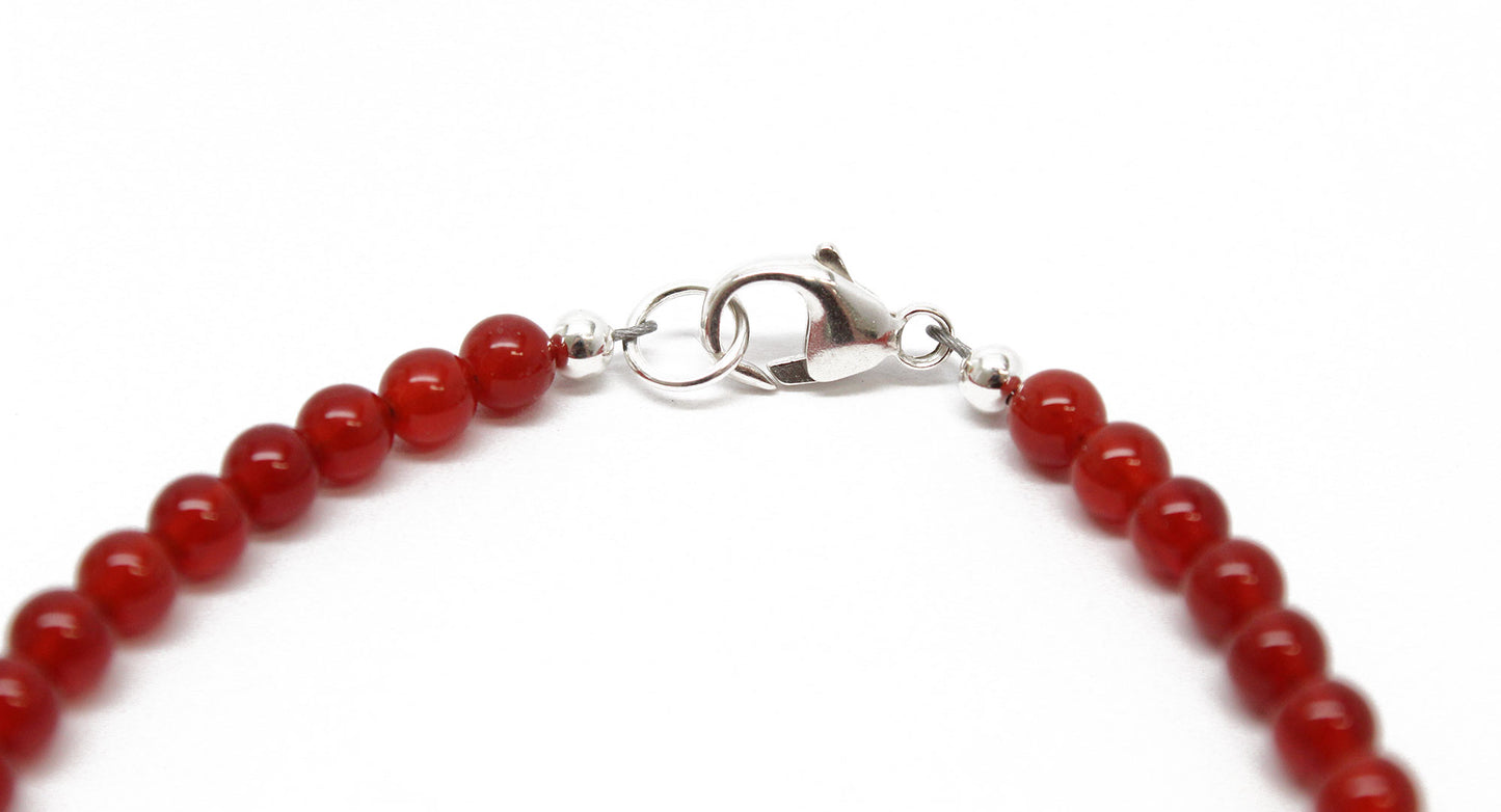 Red Carnelian Bead Bracelet