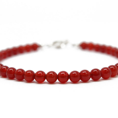 Red Carnelian Bead Bracelet
