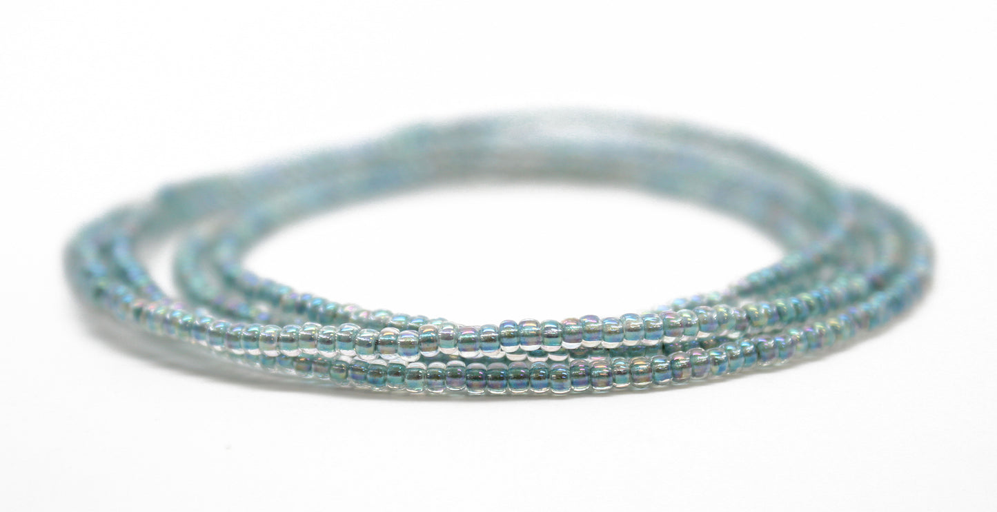 Blue Green Seed Bead Necklace
