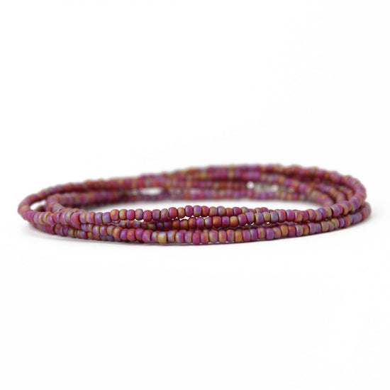 Plum Seed Bead Necklace-Single Strand