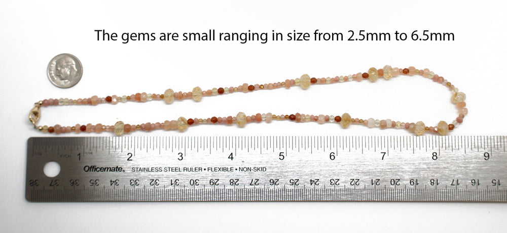 
                      
                        Semi Precious Gemstone Necklace with Citrine, Sunstone, Tourmaline
                      
                    