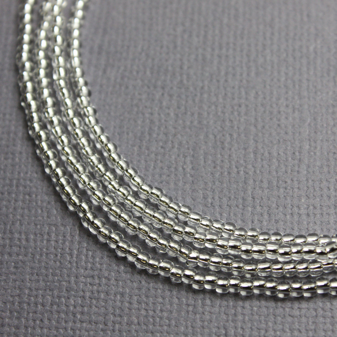 Silver Sparkle Seed Bead Necklace, Thin 1.5mm Single Strand – Kathy ...