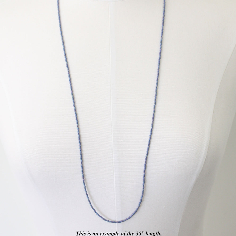 
                      
                        Blue Seed Bead Necklace-Soft Blue-Single Strand
                      
                    