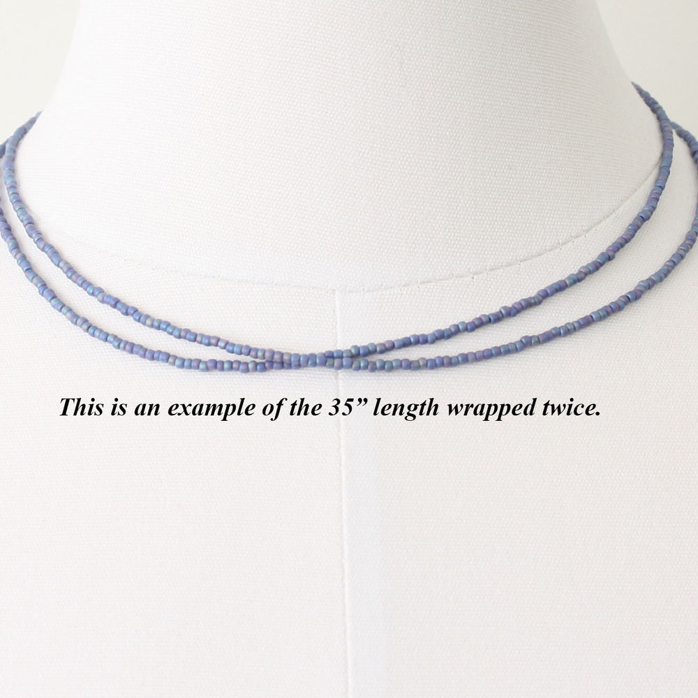 
                      
                        Blue Seed Bead Necklace-Soft Blue-Single Strand
                      
                    