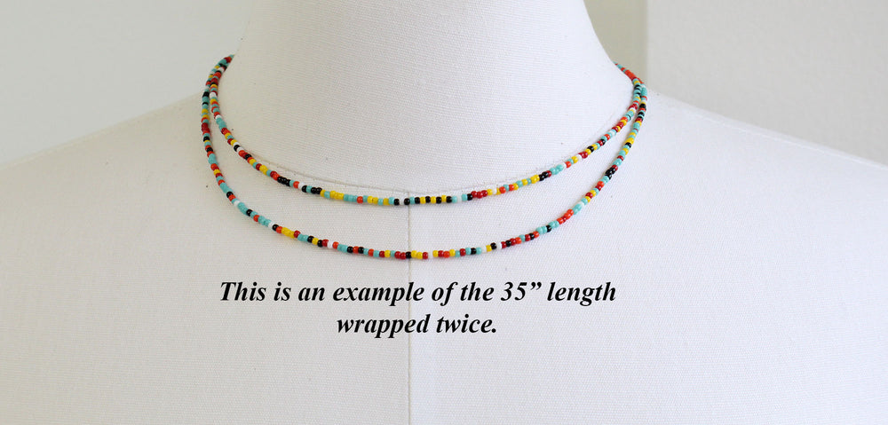 
                      
                        Choker Southwestern Seed Bead Necklace-Single Strand
                      
                    