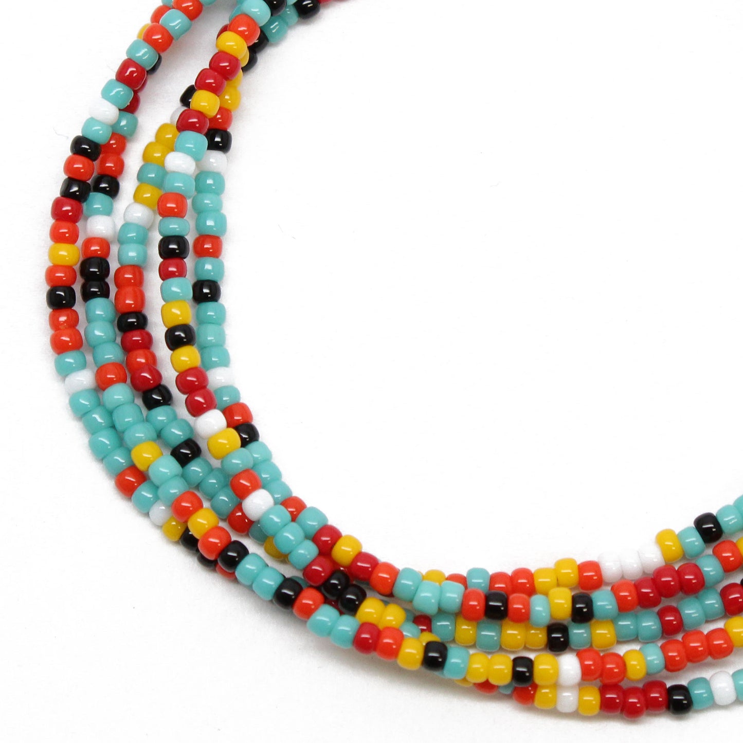 Turquoise Seed Bead Necklace Matte Finish, Thin 1.5mm Single Strand 14