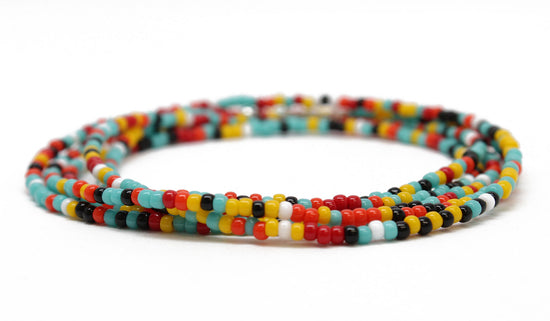 Southwestern Color Seed Bead Necklace-Single Strand