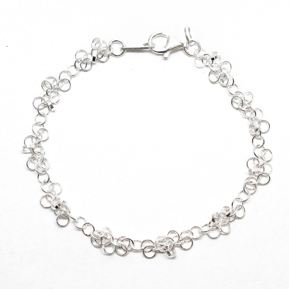 Sterling Silver Chain Bracelet with alternating extra links.