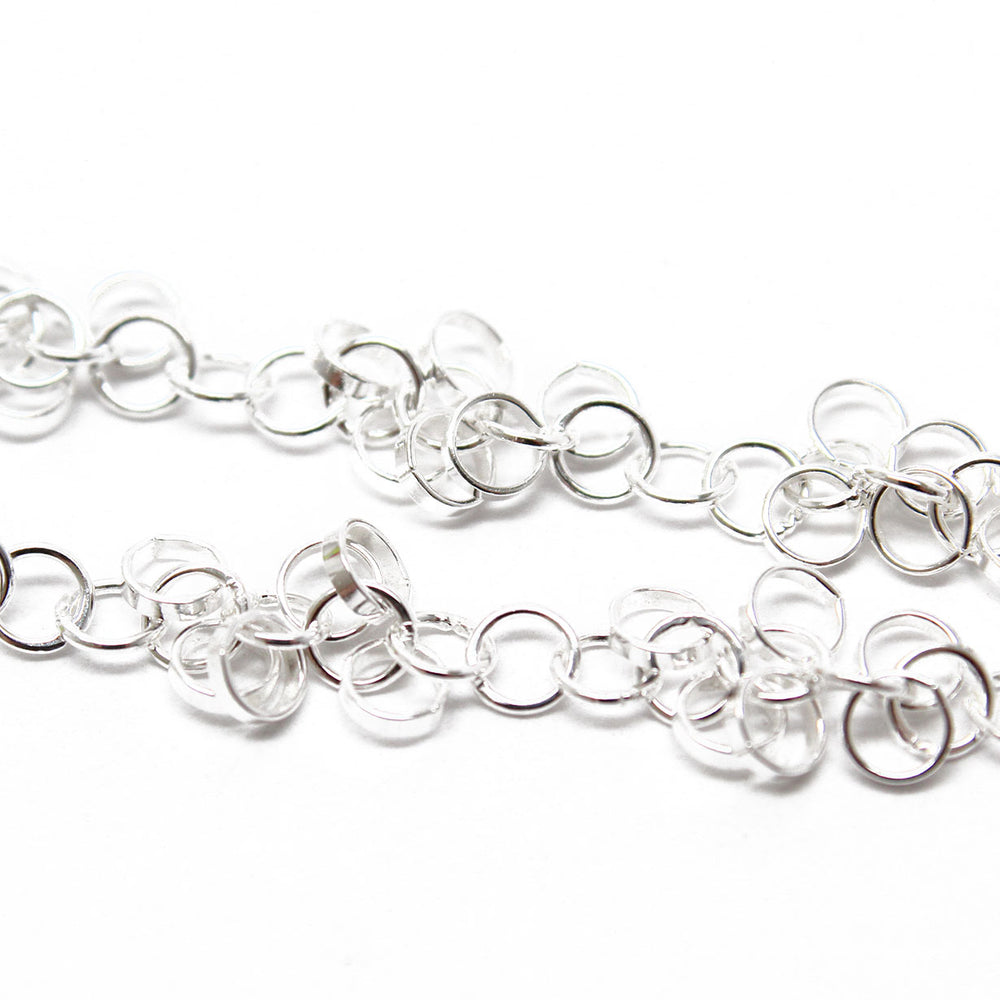 
                      
                        Sterling Silver Chain Bracelet with alternating extra links.
                      
                    