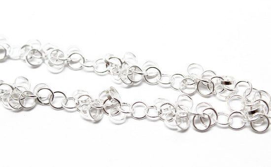 Sterling Silver Chain Bracelet with alternating extra links.