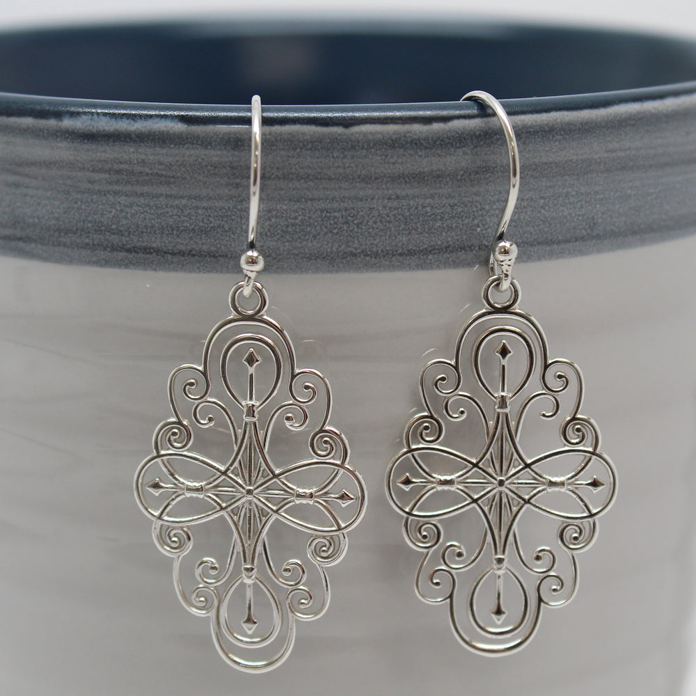 Sterling Silver Filigree Swirl Earrings