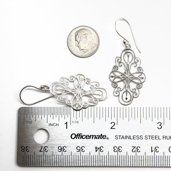 Sterling Silver Filigree Swirl Earrings