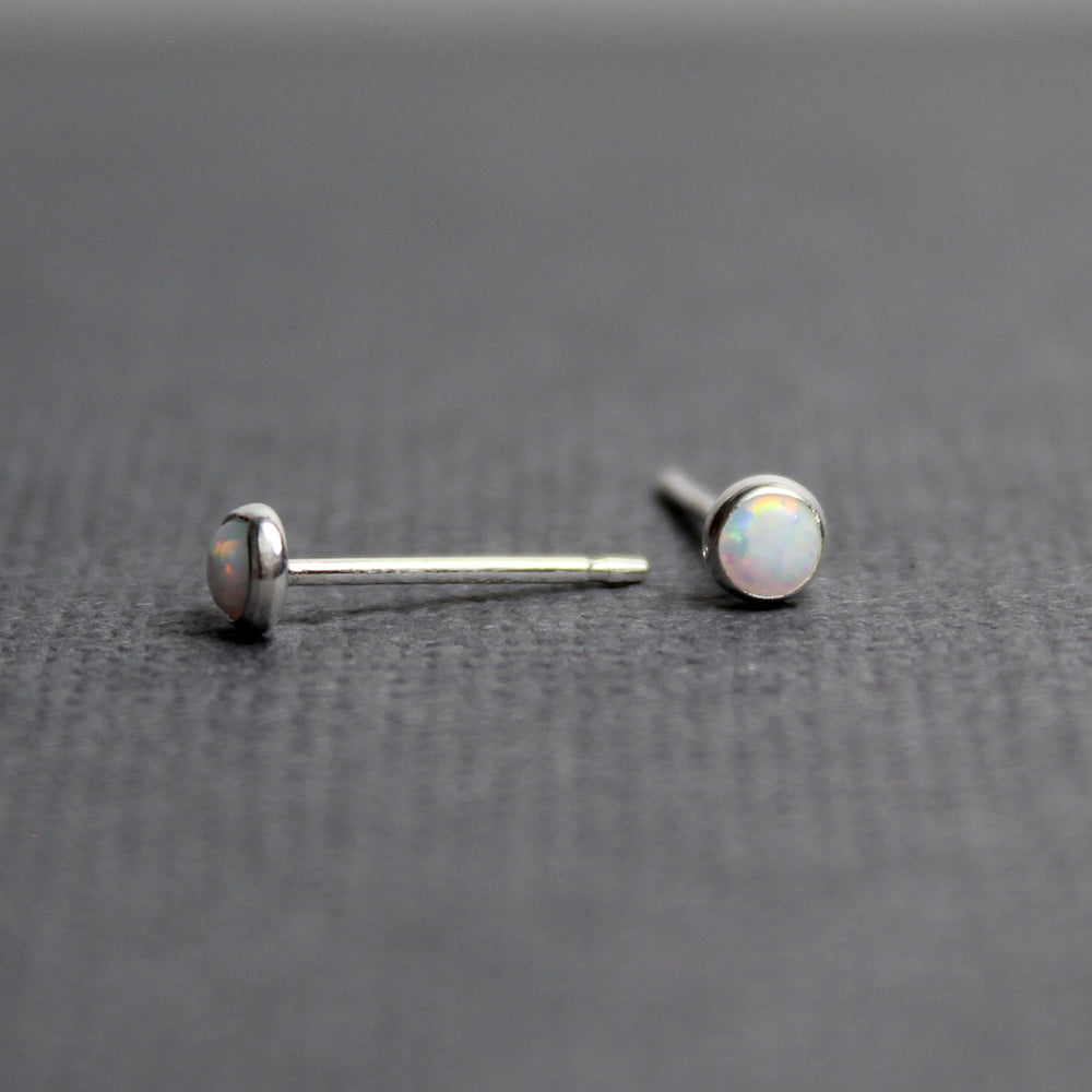 
                      
                        Tiny Opal Stud Earrings, 3mm all Sterling Silver
                      
                    