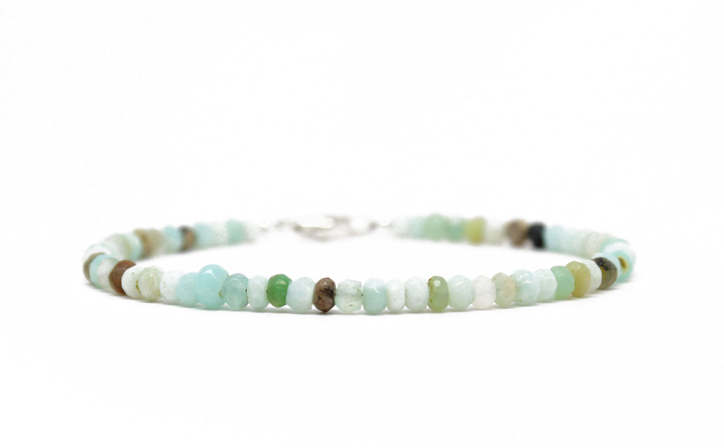Delicate Peruvian Opal Bracelet with Sterling Silver Clasp