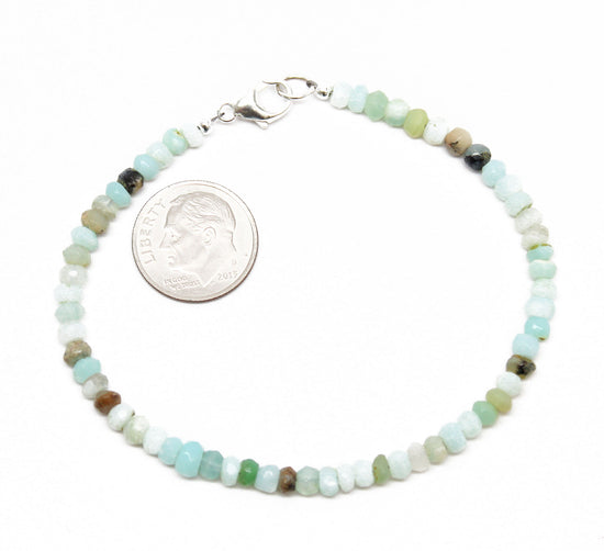 Small Peruvian Opal Bracelet with Sterling Silver Clasp