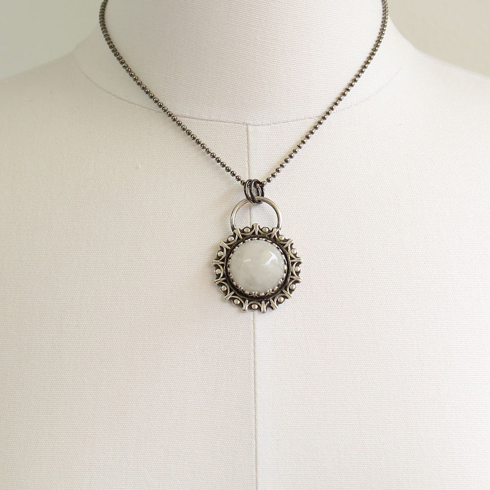
                      
                        White Quartz Pendant Necklace in Sterling Silver
                      
                    